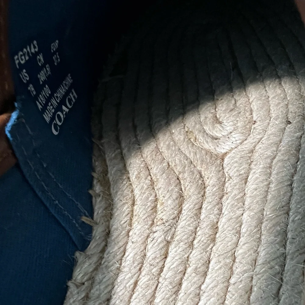 Coach Denim Slip-on Carson ESPADRILLE Size 7B WITH PRAIRIE SOUVENIRS NWT
